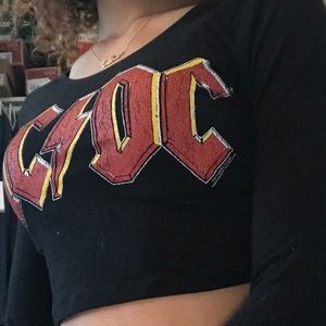 AC/DC Black Crop Top